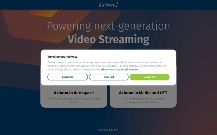 Screenshot of axinom.com