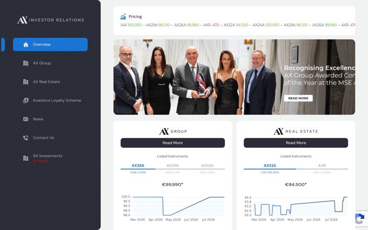 Screenshot of axinvestor-relations.mt