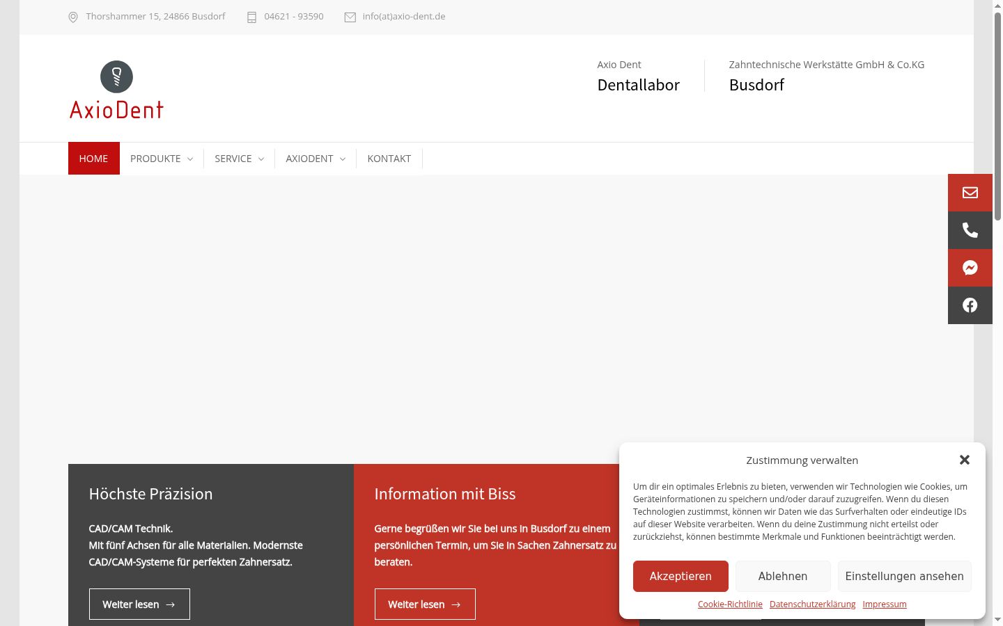 Screenshot of the consent banner shown before any interaction