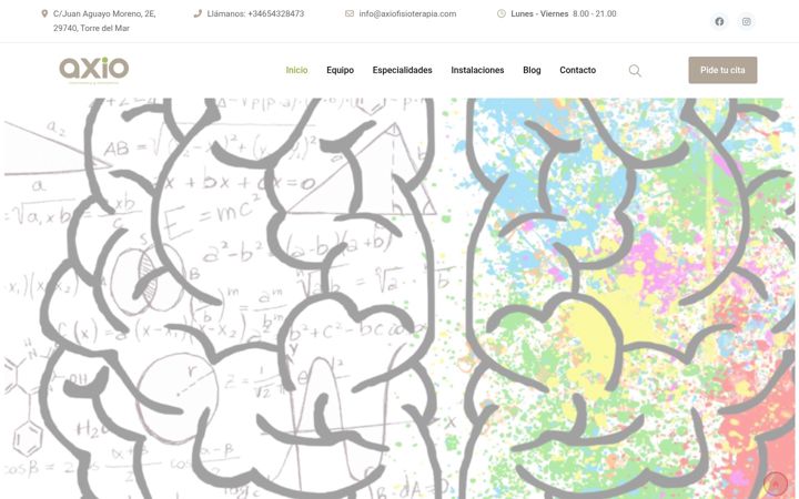 Screenshot of axiofisioterapia.com
