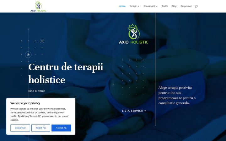 Screenshot of axioholistic.ro