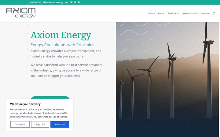 Screenshot of axiom-energy.co.uk