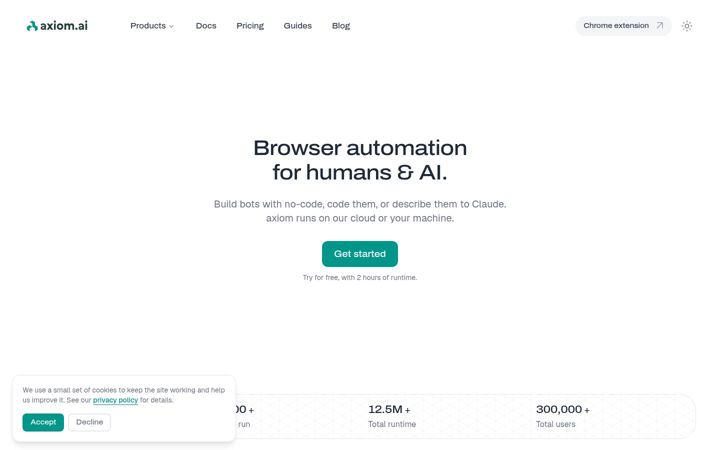 Screenshot of axiom.ai
