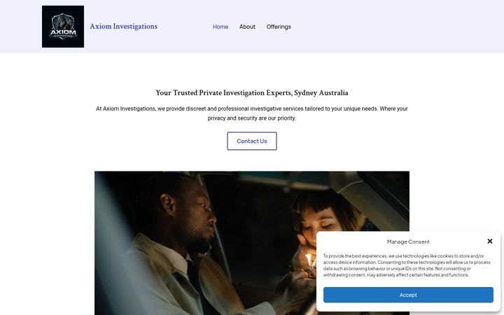 Screenshot of axiominvestigations.com.au