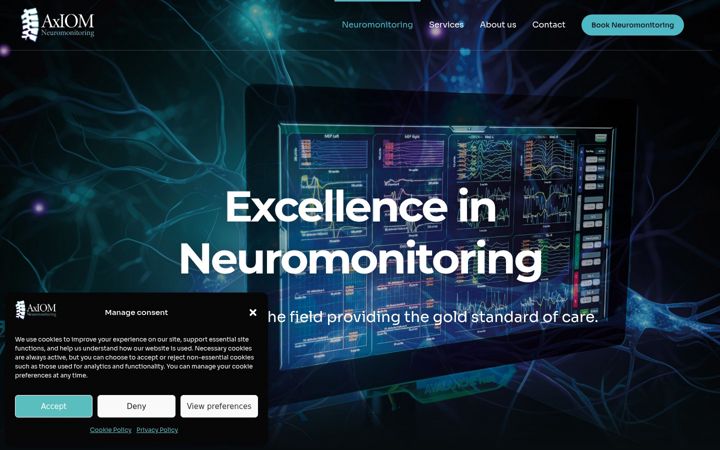 Screenshot of axiomneuromonitoring.co.uk