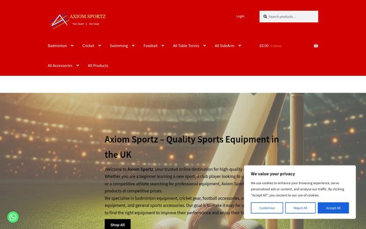 Captura de pantalla de axiomsportz.co.uk