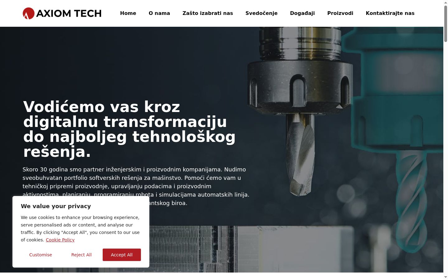 Screenshot van de toestemmingsbanner zoals getoond vóór enige interactie