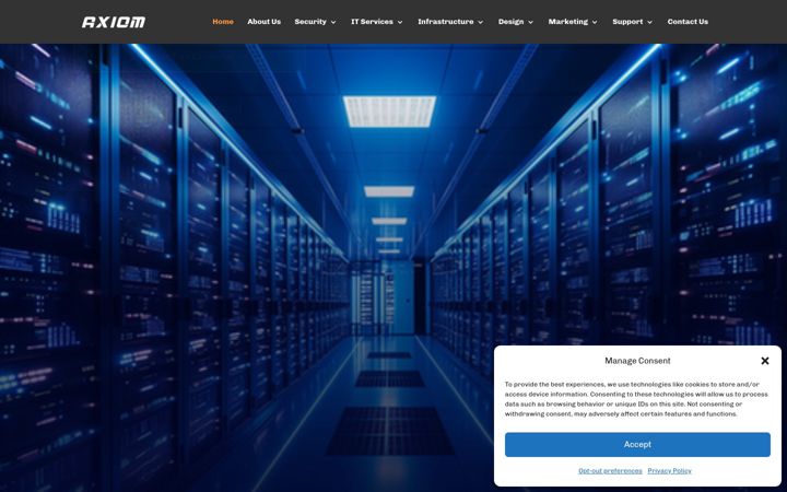 Ekrano kopija axiomtechsystems.com