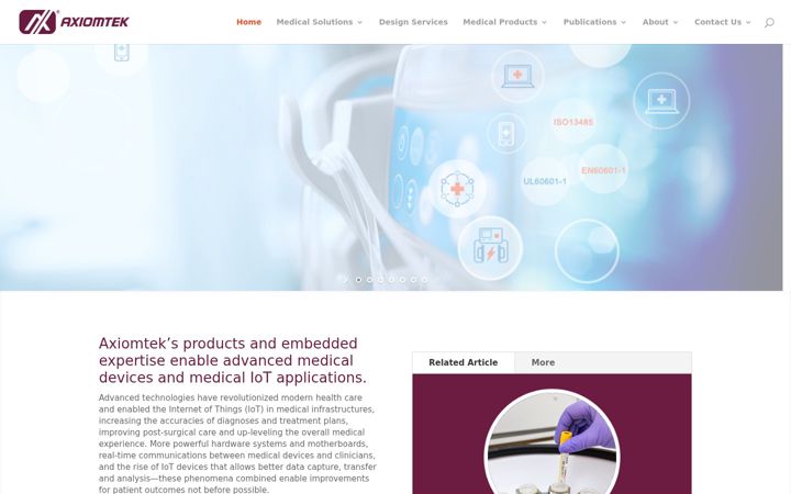 Ekrano kopija axiomtek-medical.com