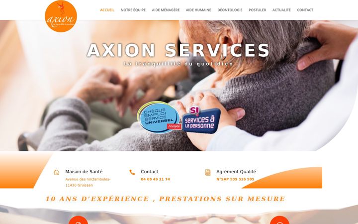 Captura de ecrã de axion-services.com