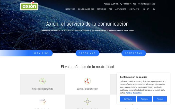 Screenshot of axion.es