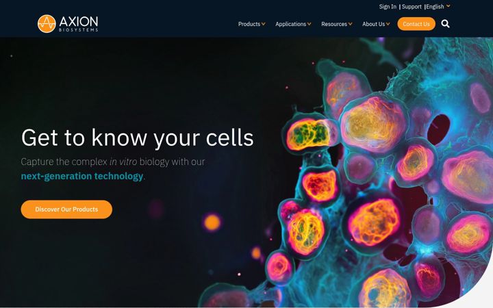 Captura de ecrã de axionbiosystems.com