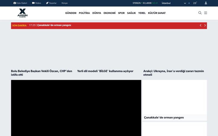 Screenshot of axionhaber.com