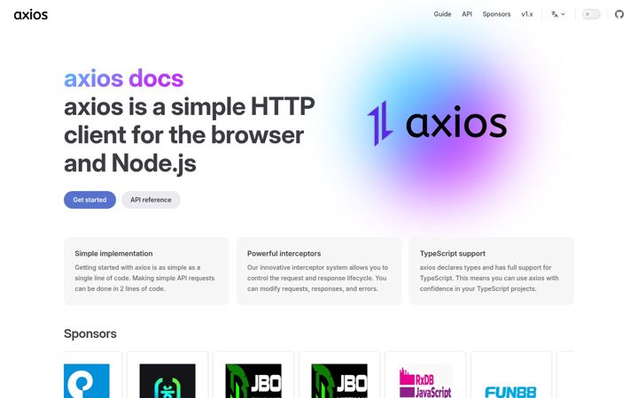 Skjermbilde av axios-http.com