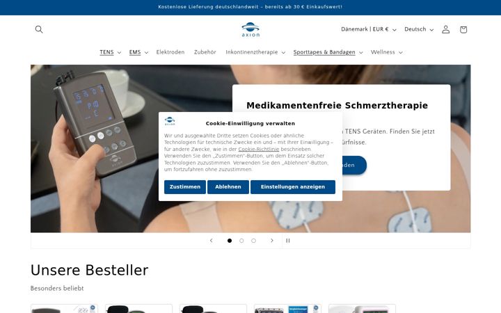 Screenshot of axiothera.shop