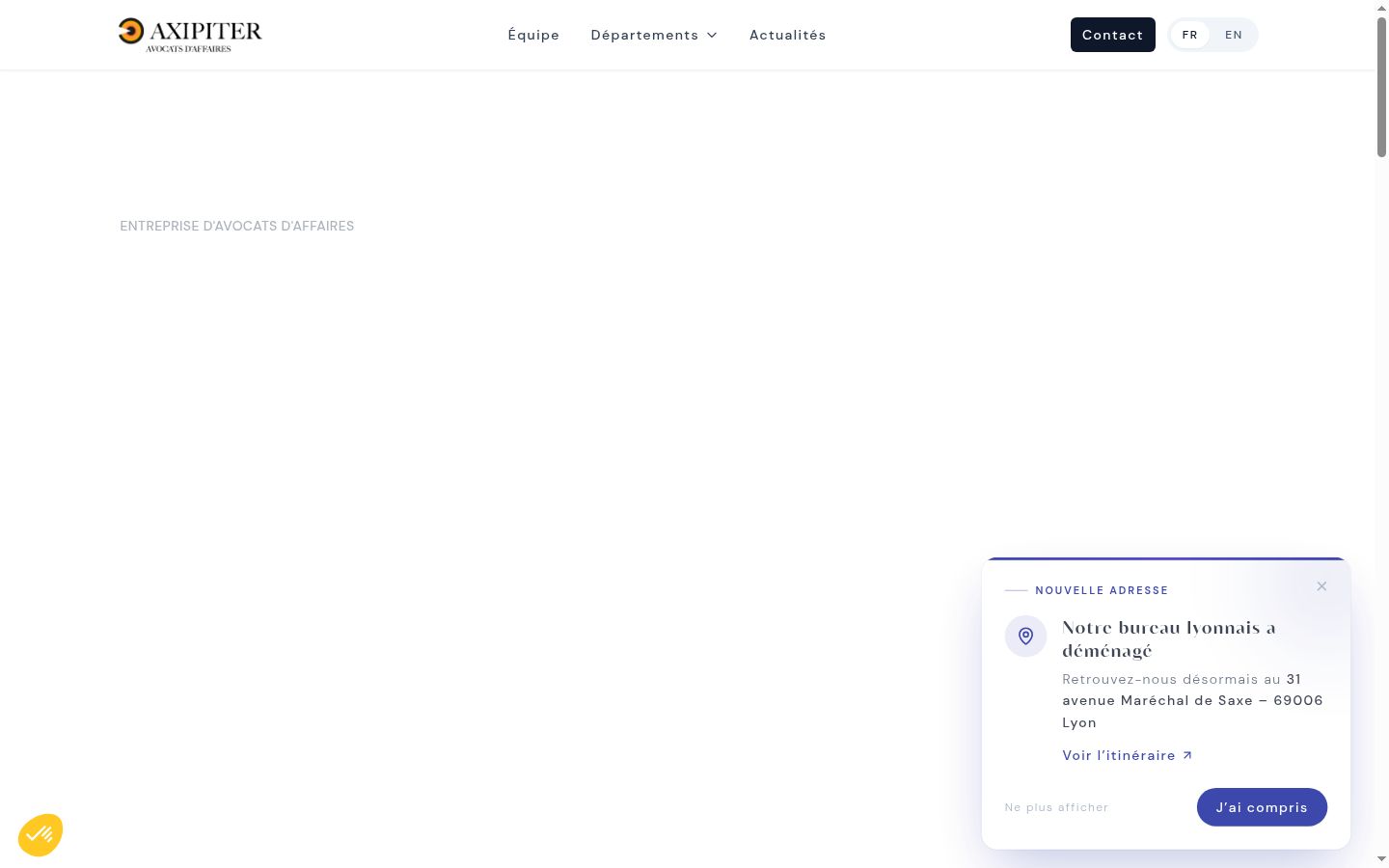 Captura de ecrã do banner de consentimento apresentado antes de qualquer interação