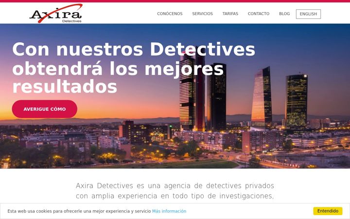 Screenshot of axiradetectives.com
