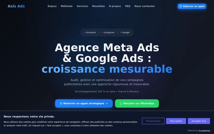 Screenshot ta' axis-ads.fr