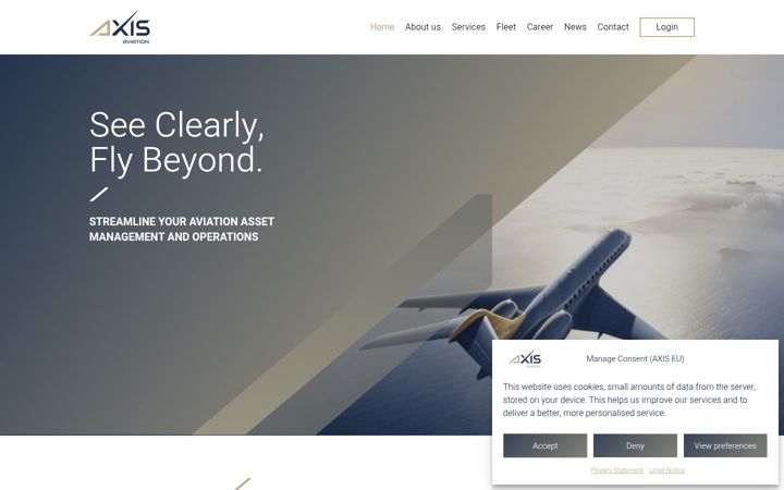 Screenshot of axis-aviation.com