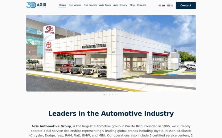 Screenshot of axisautomotive.com