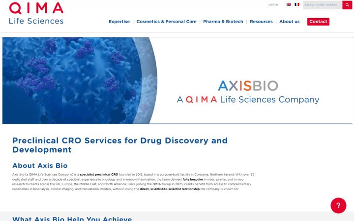 Screenshot of axisbio.co.uk