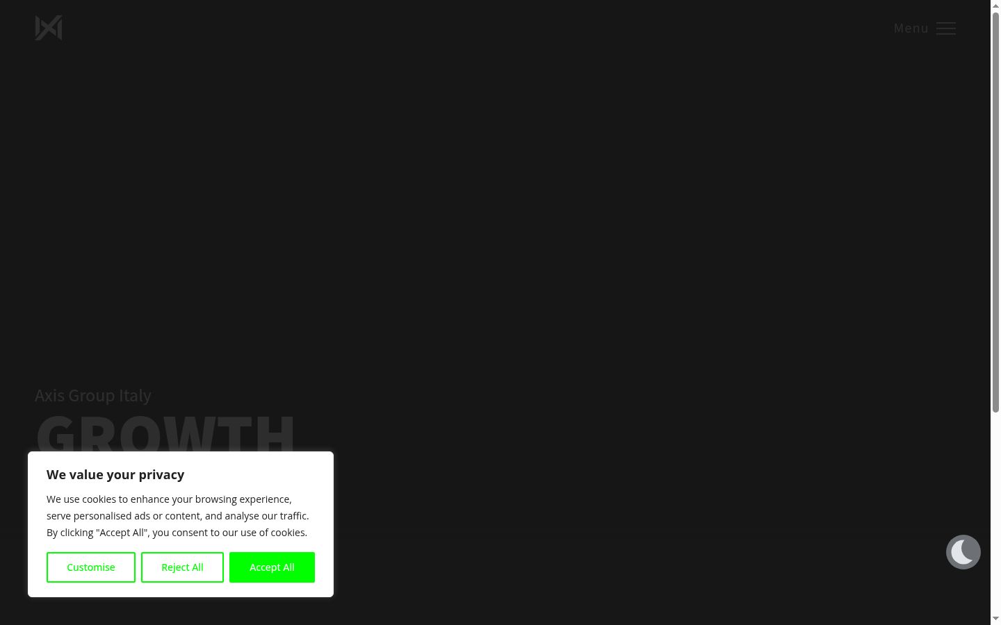 Screenshot des Einwilligungsbanners vor jeglicher Interaktion