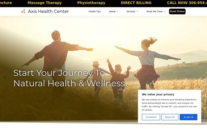 Screenshot of axishealth.ca