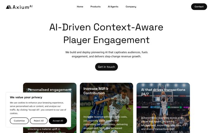 Screenshot of axiumai.com
