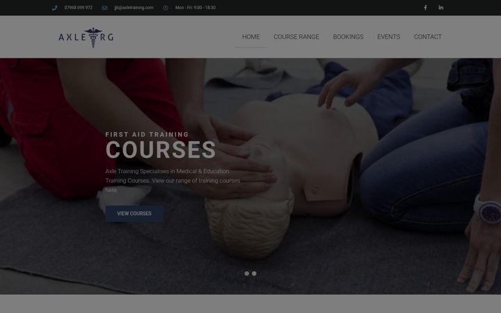 Screenshot of axletraining.com