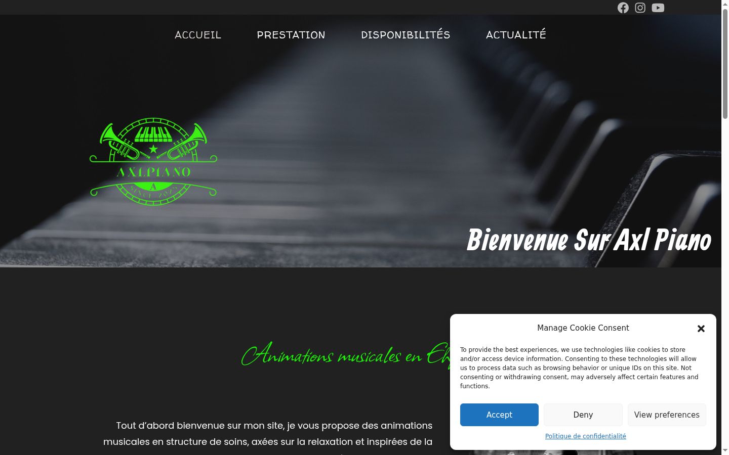 Screenshot des Einwilligungsbanners vor jeglicher Interaktion