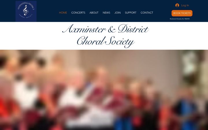Captura de pantalla de axminsterchoral.co.uk