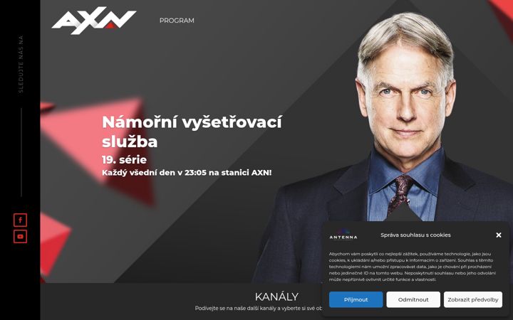 Ekrānuzņēmums no axn.cz