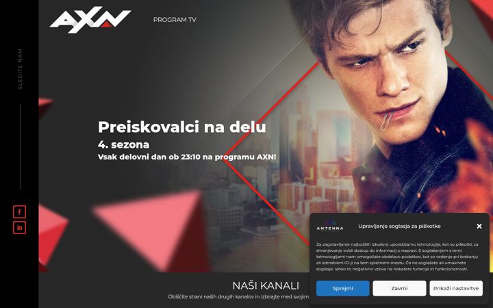 Screenshot of axn.si