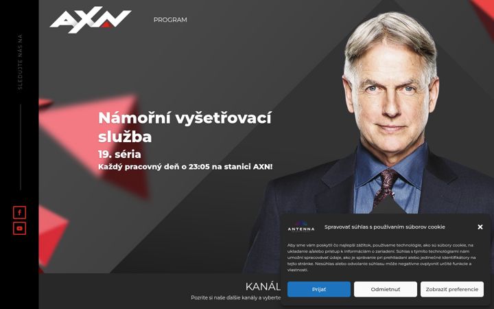 Screenshot of axn.sk