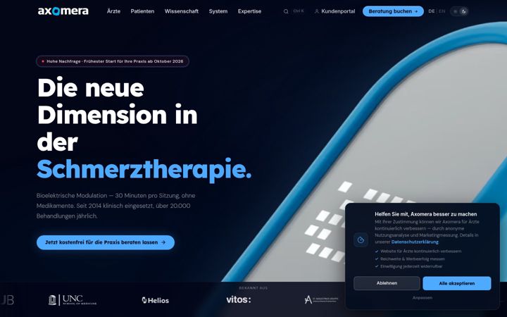 Screenshot of axomera.com