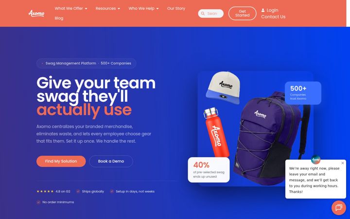 Screenshot of axomo.com