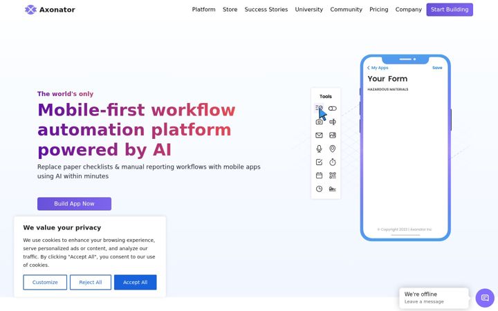 Screenshot of axonator.com