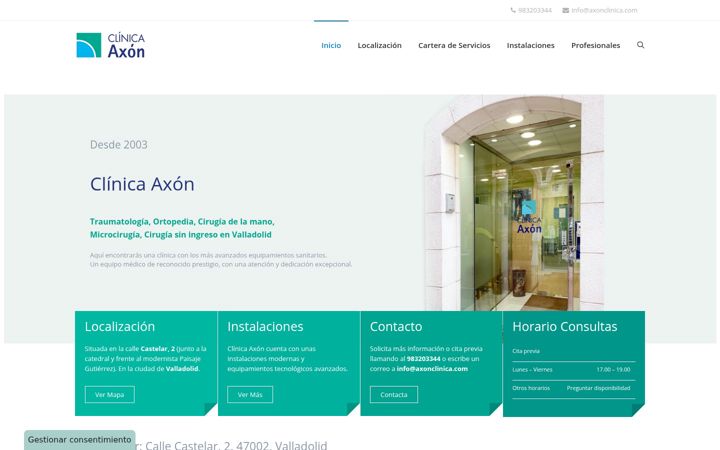 Captura de ecrã de axonclinica.es