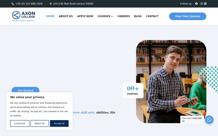 Screenshot of axoncollege.pk
