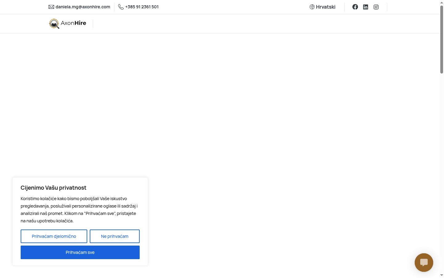 Captura de pantalla del banner de consentimiento mostrado antes de cualquier interacción