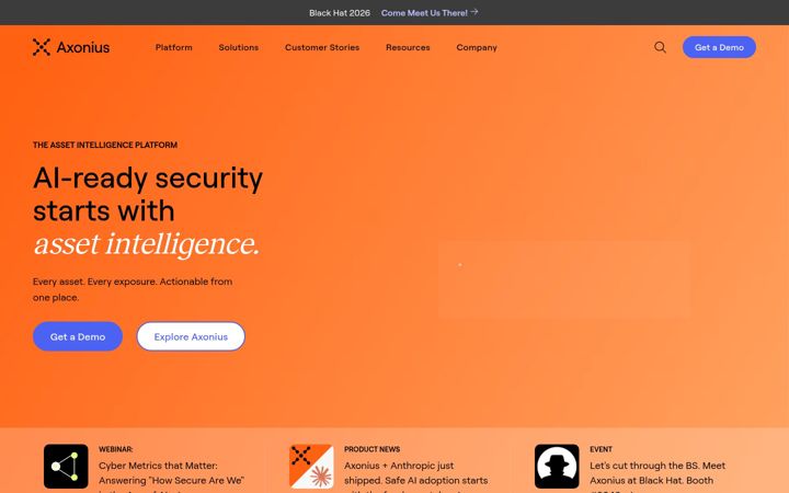 Screenshot of axonius.com