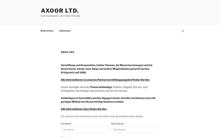Screenshot of axoor.ch