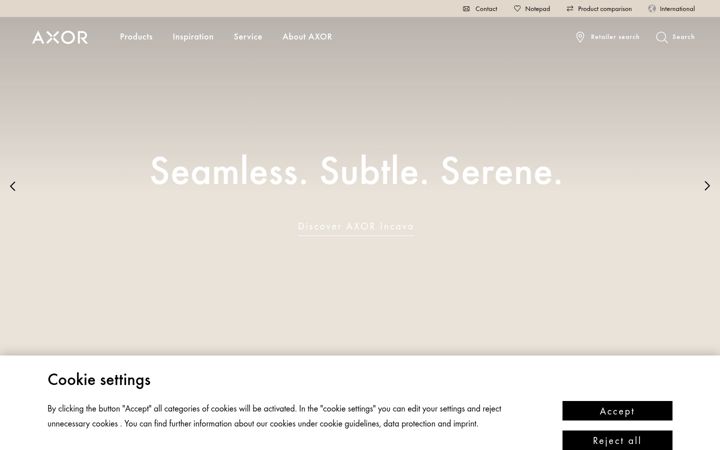 Screenshot of axor-design.com