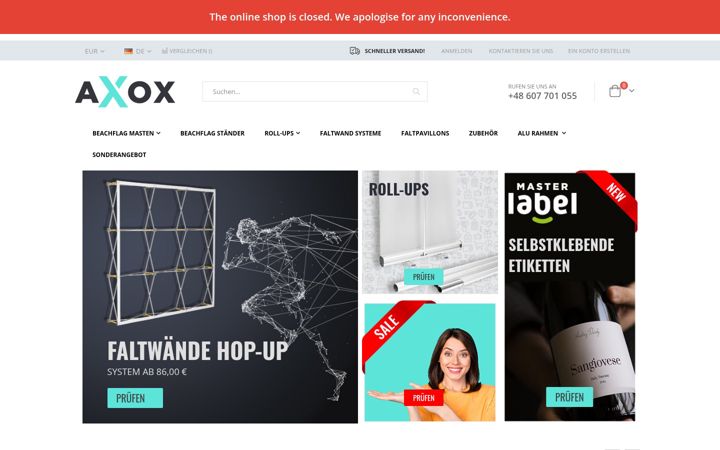 Screenshot van axox.de