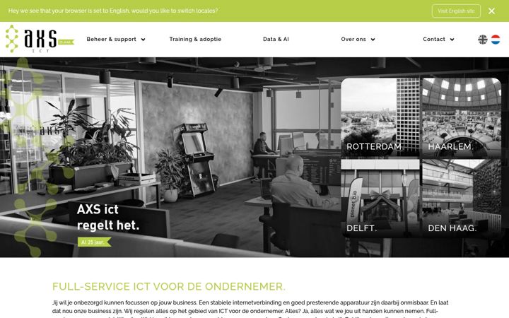 Screenshot of axs-ict.com