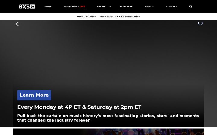 Screenshot of axs.tv