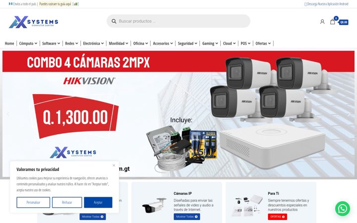 Képernyőkép: axsystems.com.gt