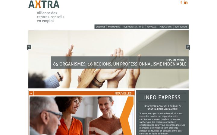 Screenshot of axtra.ca