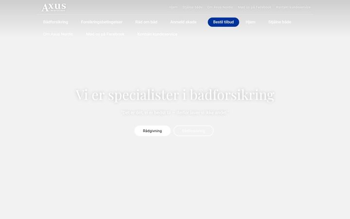 Screenshot stránky axusnordic.dk