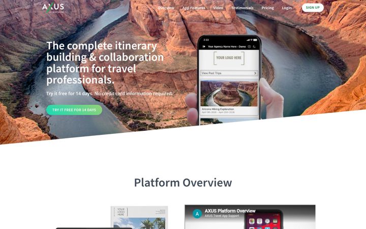 Screenshot of axustravelapp.com